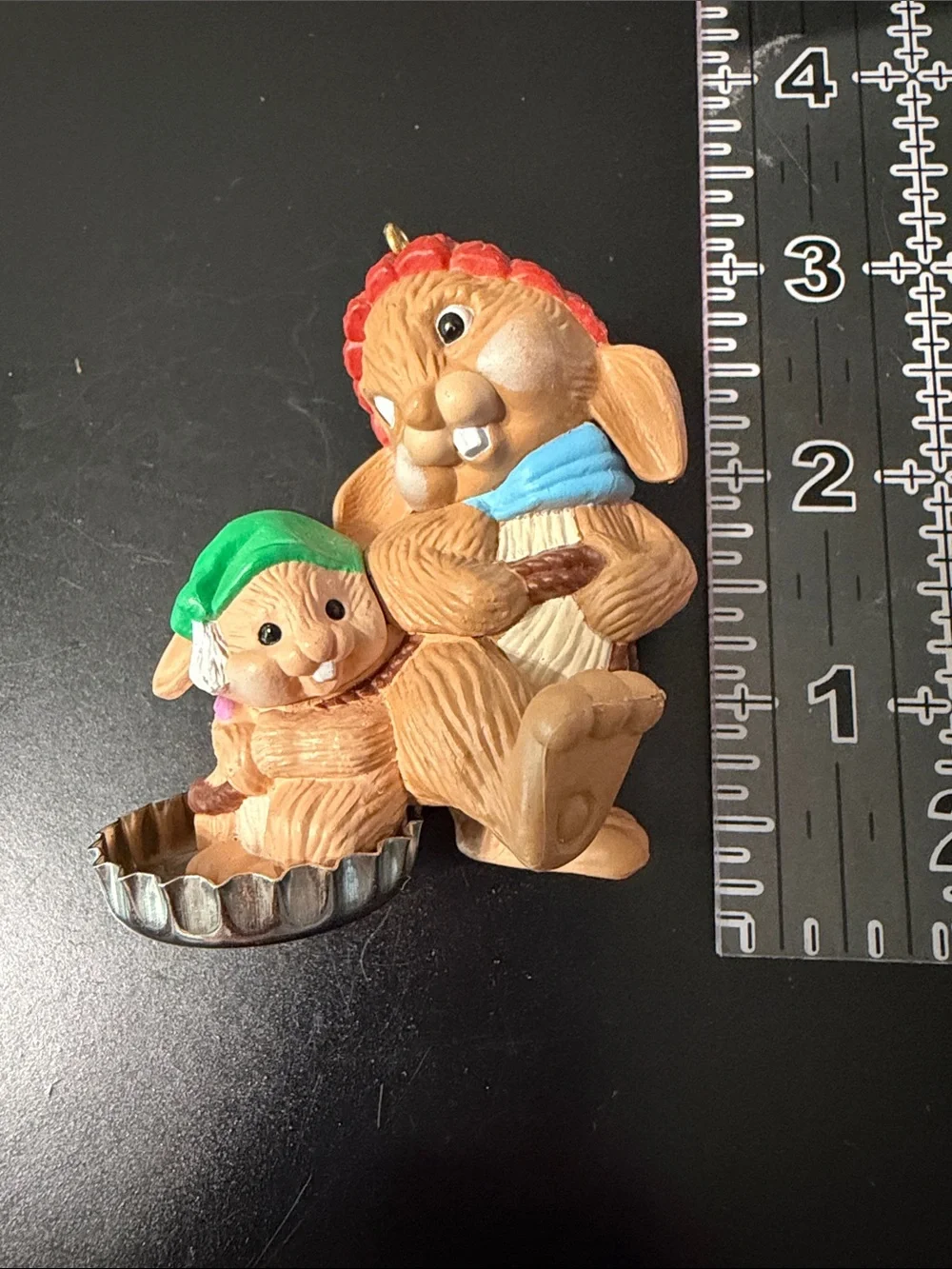 Vintage 1985 Hallmark Keepsake “Bottle Cap Fun Bunny” Pair Ornament